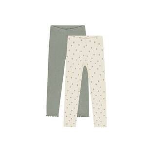 NEW RYLEE + CRU girls ribbed legging set in polka dot/eucalyptus